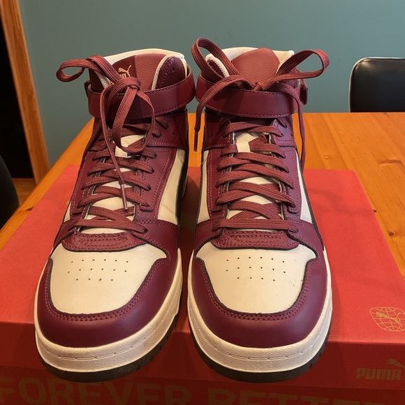 MEN’S PUMA BASKETBALL HIGH TOP SNEAKERS SZ 12 RBD GAME MAROON PURPLE BLACK WHITE - Picture 2 of 11